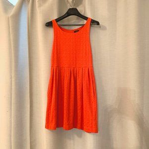 Anthropologie Deletta Embossed Ponte Orange Dress